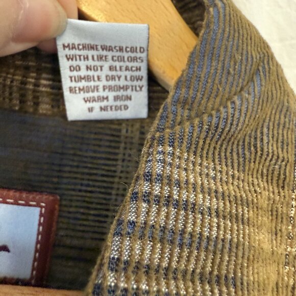 Scully Men's Western Shirt Size M Corduroy Long Sleeve Button Yard Plaid Brown - Picture 5 of 9